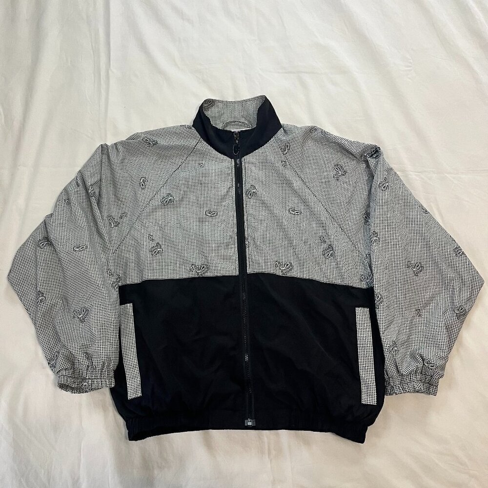 Slazenger Vintage 90s Black and White Lightweight Golf Jacket | Size Small